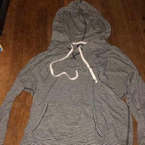stripped hooded shirt